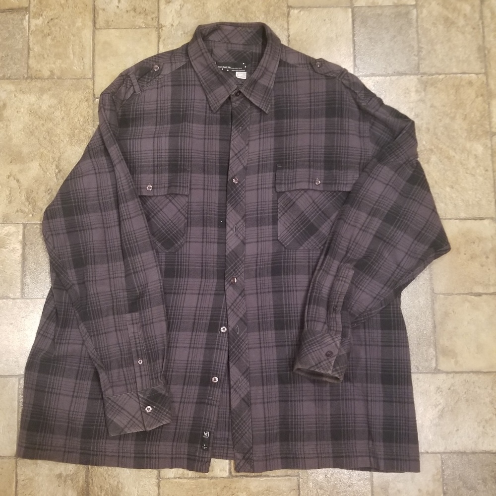 Rocawear 3XL Flannel Button Front Shirt .